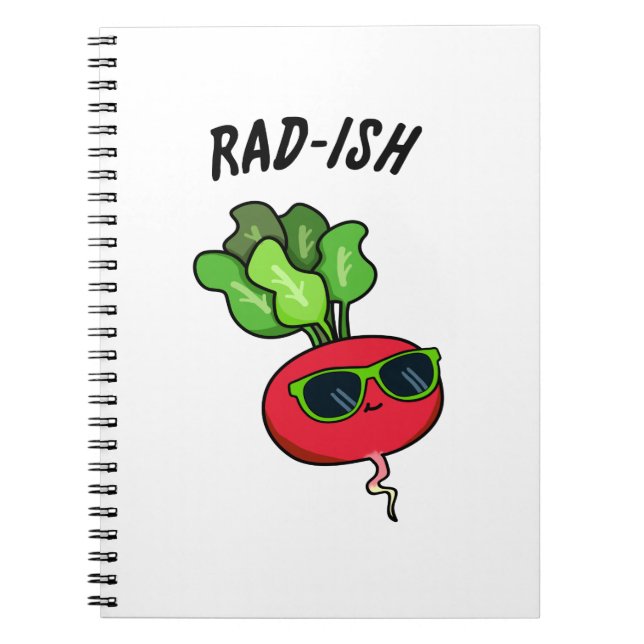 Rad-ish Funny Veggie Radish Pun Notebook (Front)