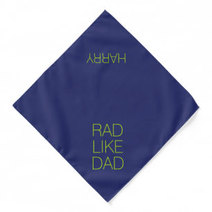 Rad Like Dad neon green blue custom name cute Bandana