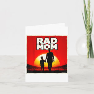Rad mom mother and son soccer mom sunset card