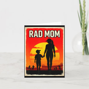 Rad mom mother and son soccer mom sunset card