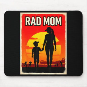 Rad mom mother and son soccer mom sunset mouse pad