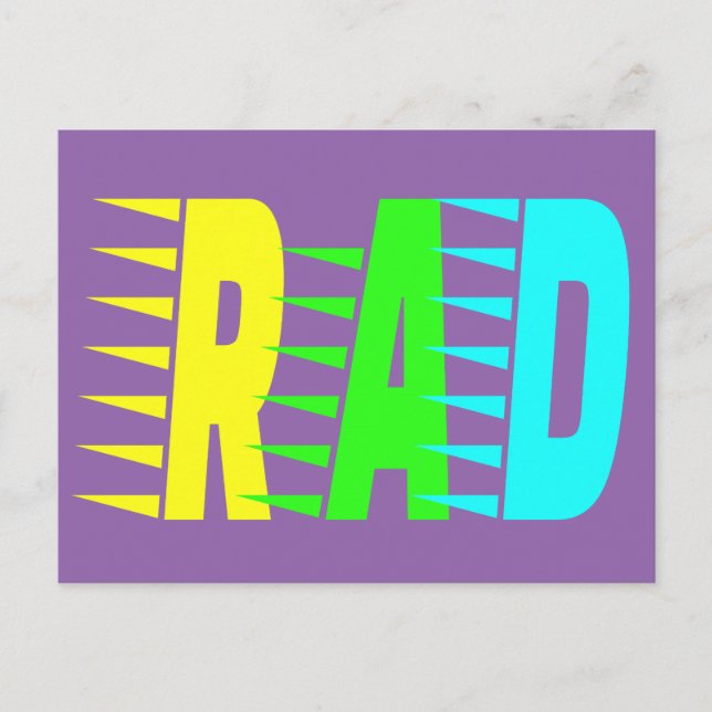 RAD Neon Colors Postcard (Front)
