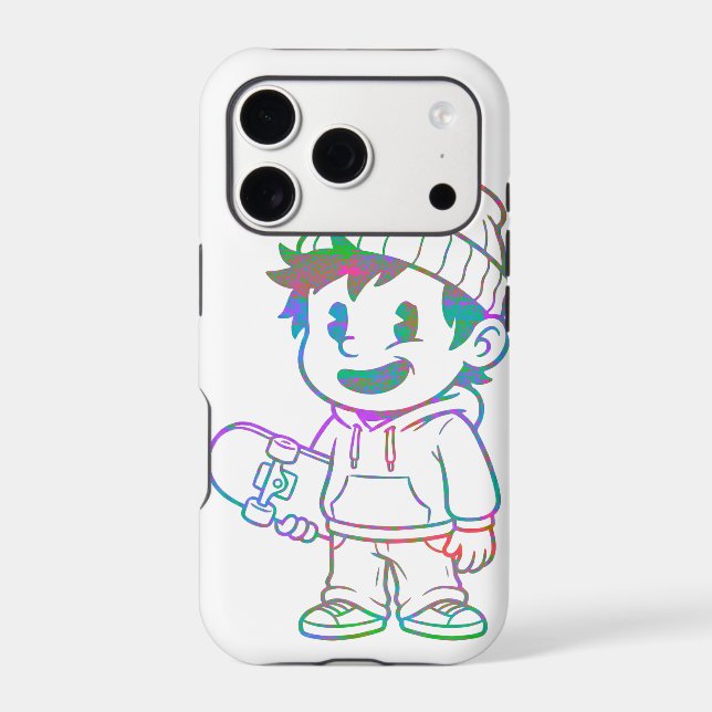 Rad Orange: Skater Boy Retro Case-Mate iPhone Case (Back)