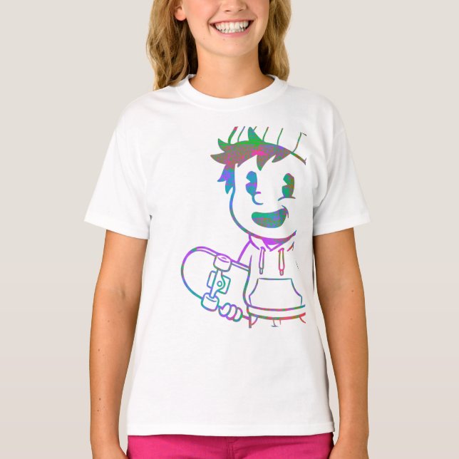 Rad Orange: Skater Boy Retro T-Shirt (Front)