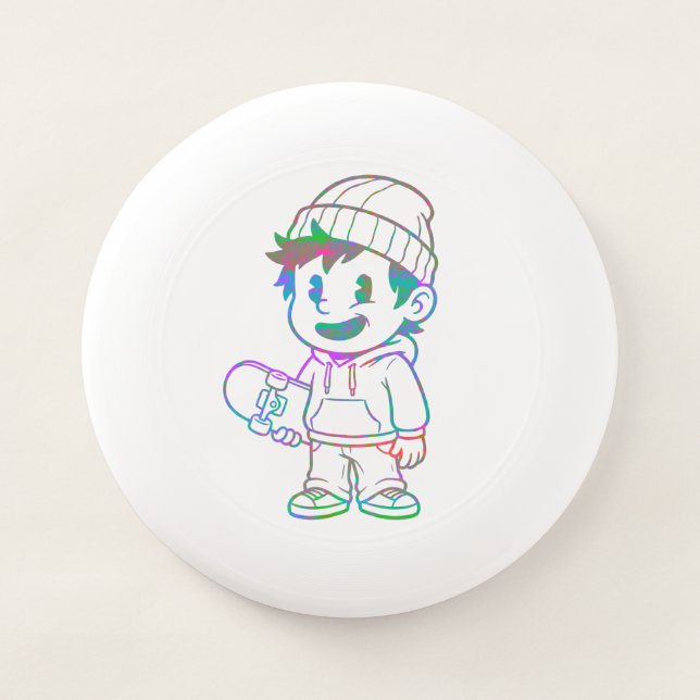 Rad Orange: Skater Boy Retro Wham-O Frisbee (Front)