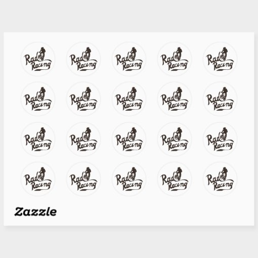 rad racing classic round sticker | Zazzle
