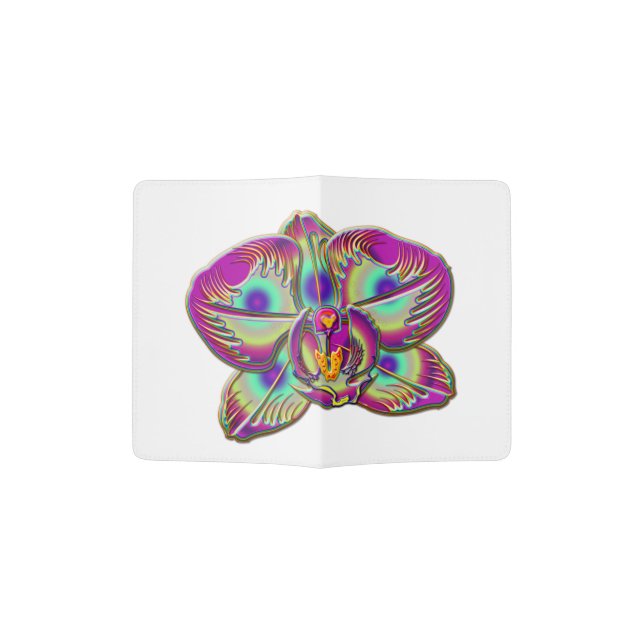 Rad Rainbow Posh Flower Flair Deviant Hipster Rave Passport Holder (Opened)