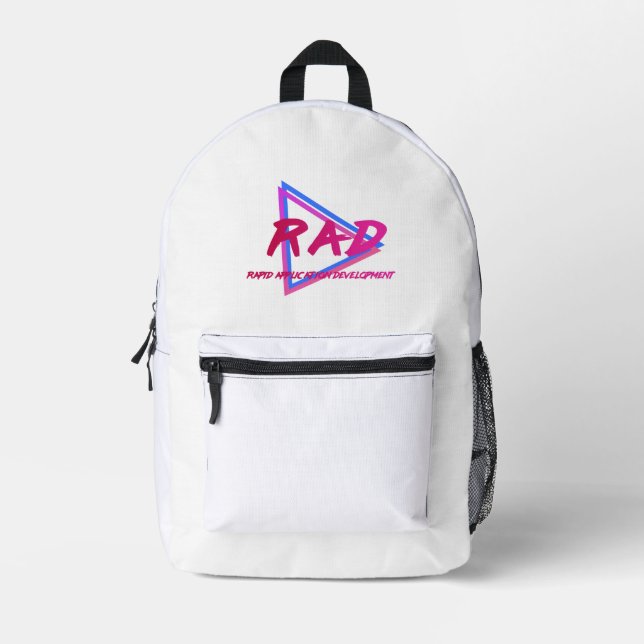 RAD (Rapid Application Development) Printed Backpack (Front)
