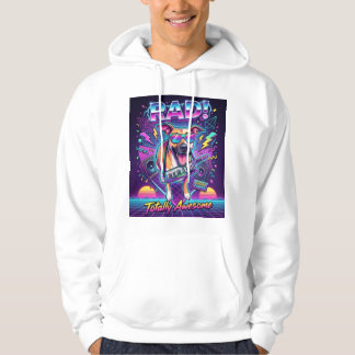 rad retro 80s synthwave 80s dog hoodie