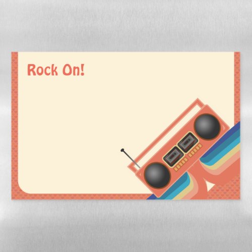 Rad Retro Boombox Retro Vibes Cartoon Art Design Magnetic Dry Erase Sheet
