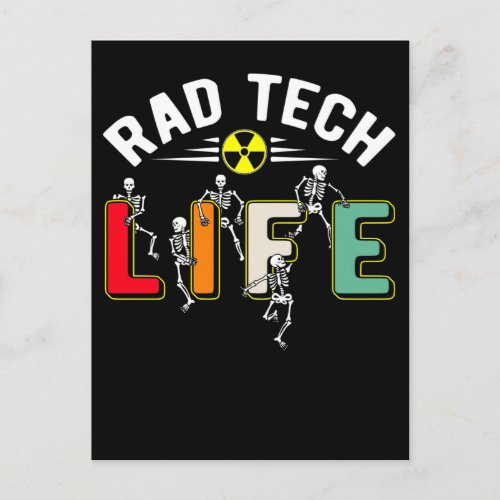 Rad Tech Life Skeletons Xray Funny Radiology Postcard