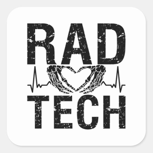 Rad Tech Medicine Technologist Xray Radiology Tech Square Sticker