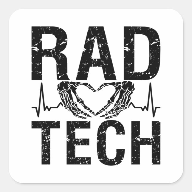 Rad Tech Medicine Technologist Xray Radiology Tech Square Sticker (Front)