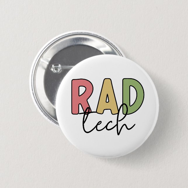 Rad Tech Radiologic Technologist Radiology Button (Front & Back)