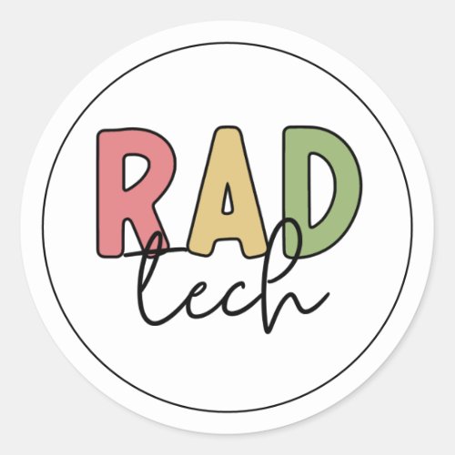 Rad Tech Radiologic Technologist Radiology Classic Round Sticker