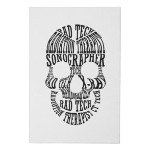 Rad Tech Skull Technologist Xray Radiology Tech Faux Canvas Print