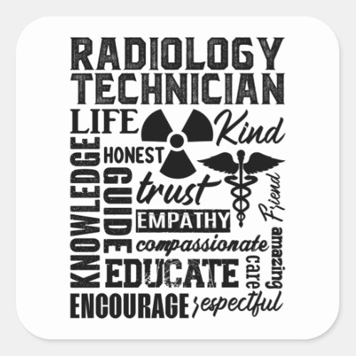 Rad Tech Technologist Xray Radiology Technician Square Sticker
