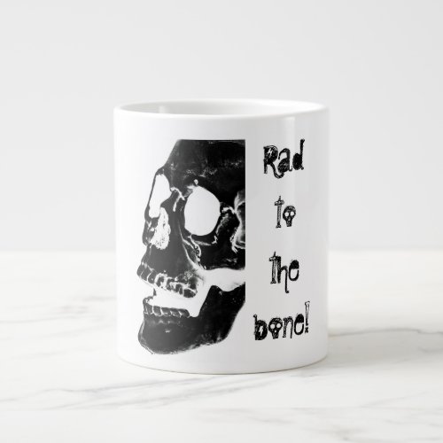 Rad to the bone with human skull Large Coffee Mug