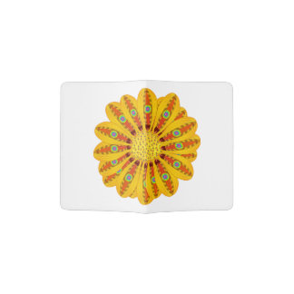 Rad Yellow Posh Flower Flair Deviant Hipster Rave Passport Holder