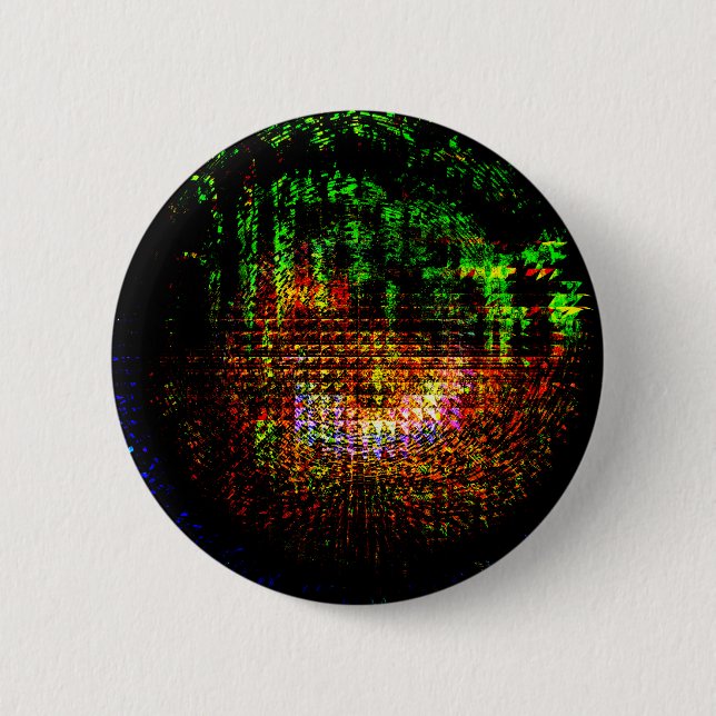 radar kaleidoscope pattern pinback button (Front)
