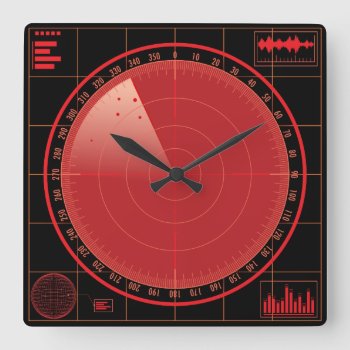 Radar Searching Square Square Wall Clock by zlatkocro at Zazzle