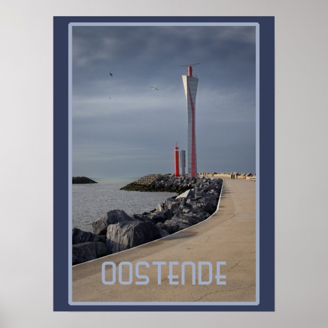 Radar Tower, Oostende Habour, Belgium  Poster (Front)
