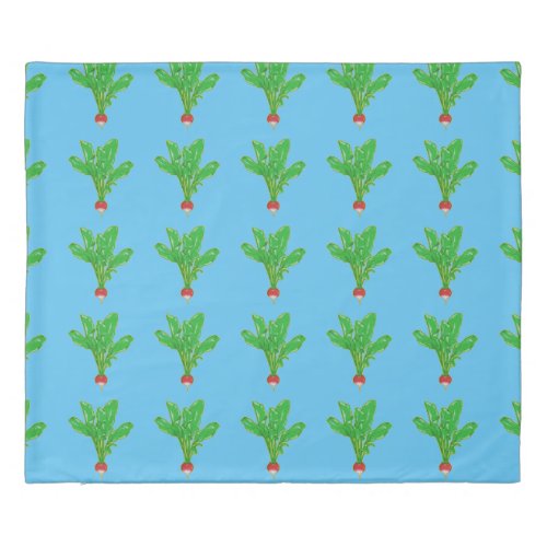 Raddish vegetable illusatration duvet cover