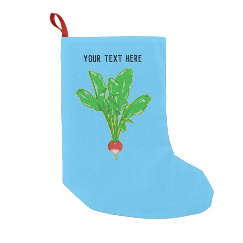 Raddish vegetable illusatration small christmas stocking