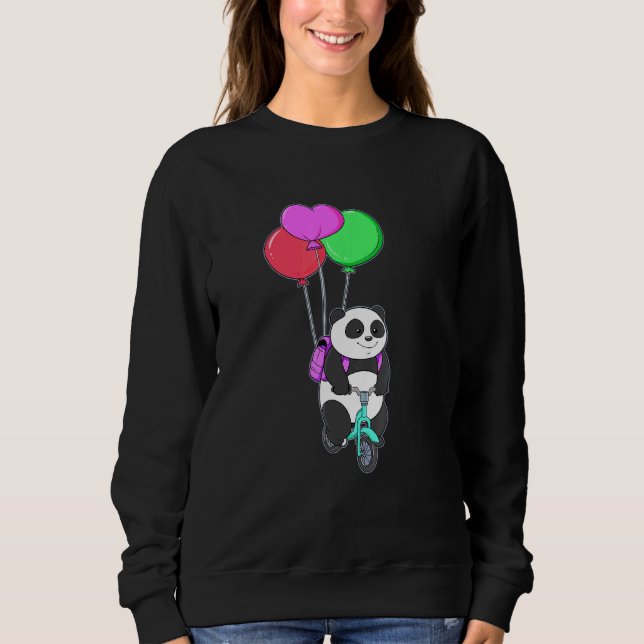 Radel Panda Bear Bicycle Balloon Pedal Balloon Bik Sweatshirt (Front)