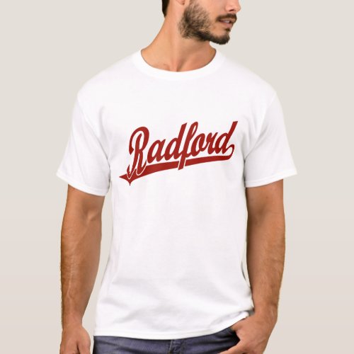 Radford script logo in red T_Shirt