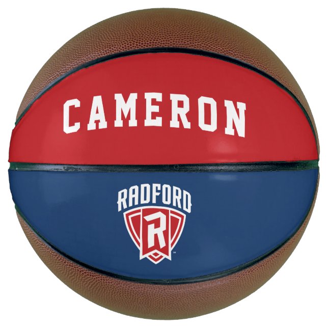 Radford University Arch Shield | Add Your Name Basketball (Front)