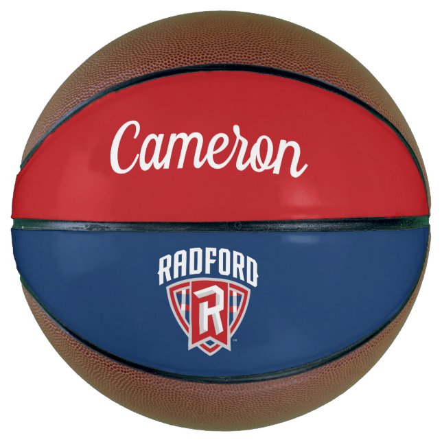 Radford University Arch Shield | Add Your Name Basketball (Front)