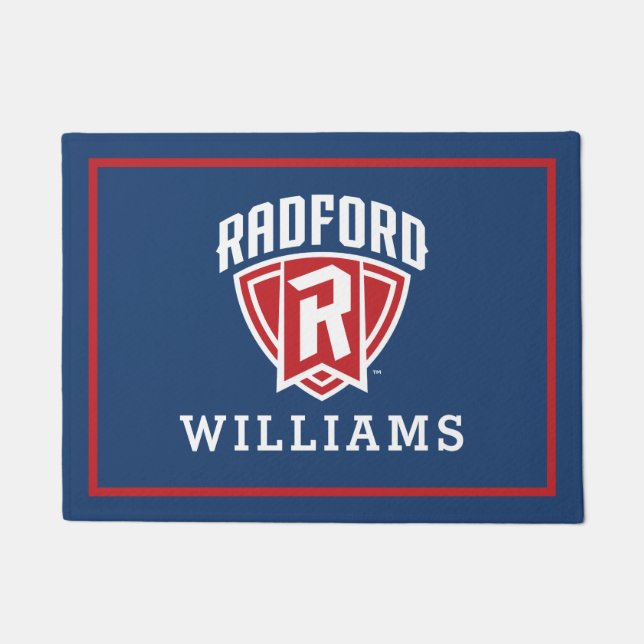 Radford University Arch Shield | Add Your Name Doormat (Front)