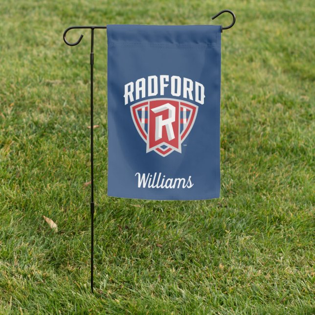 Radford University Arch Shield | Add Your Name Garden Flag (In SItu)