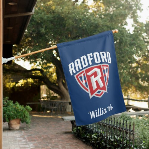 Radford University Arch Shield  Add Your Name House Flag