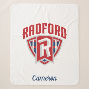 Radford University Arch Shield Add Your Name Sherpa Blanket
