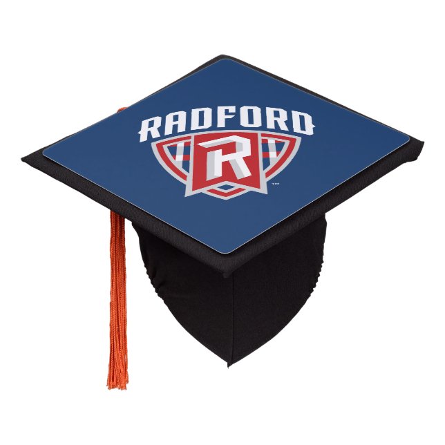 Radford University Arch Shield Graduation Cap Topper (Angled)