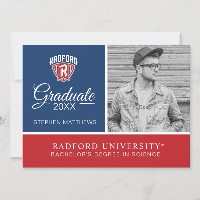 Radford University Arch Shield | Graduation Invitation (Front)