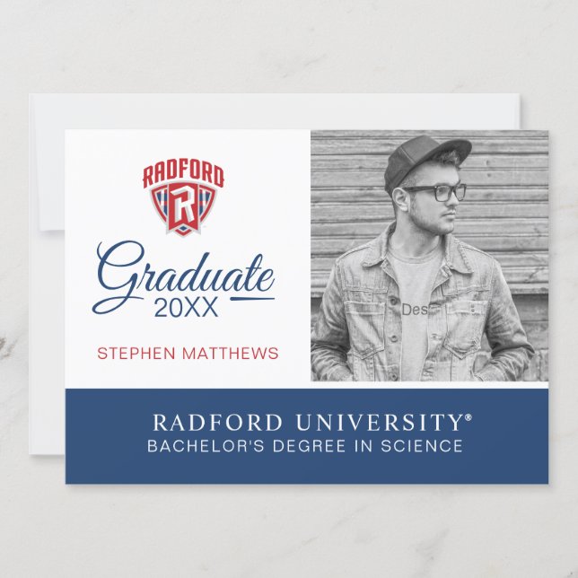 Radford University Arch Shield | Graduation Invitation (Front)