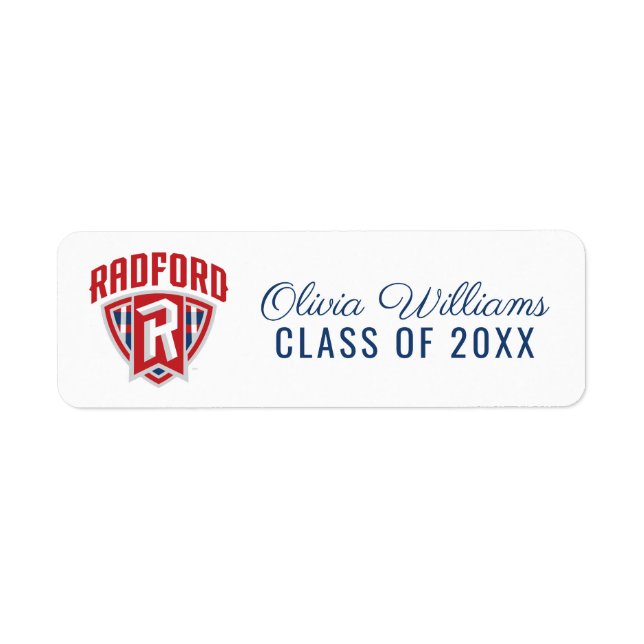 Radford University Arch Shield | Graduation Label (Front)