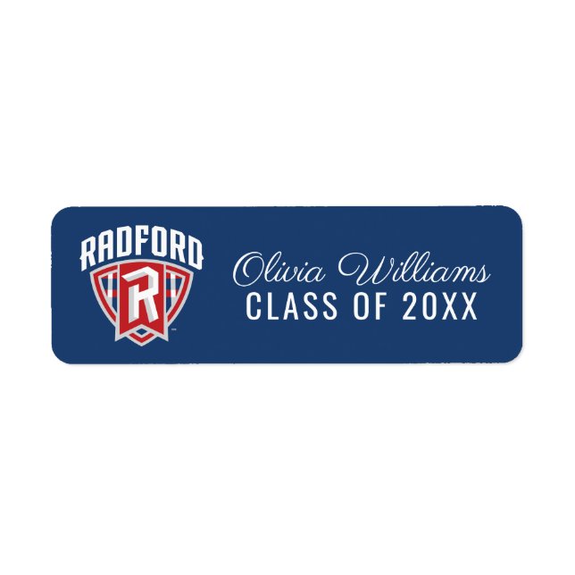 Radford University Arch Shield | Graduation Label (Front)