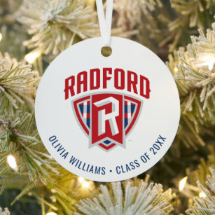 Radford University Arch Shield   Graduation Metal Ornament