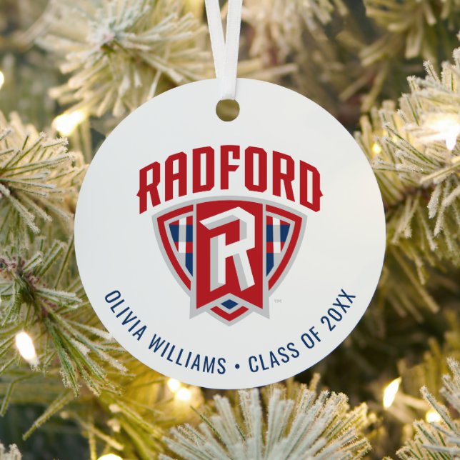 Radford University Arch Shield | Graduation Metal Ornament (Insitu)