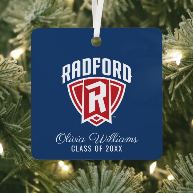 Radford University Arch Shield | Graduation Metal Ornament (Insitu)