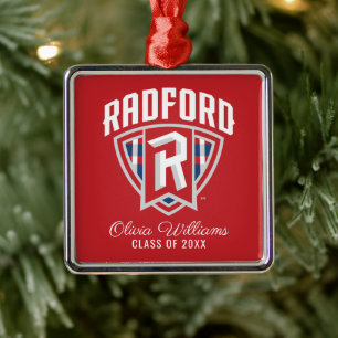 Radford University Arch Shield Graduation Metal Ornament