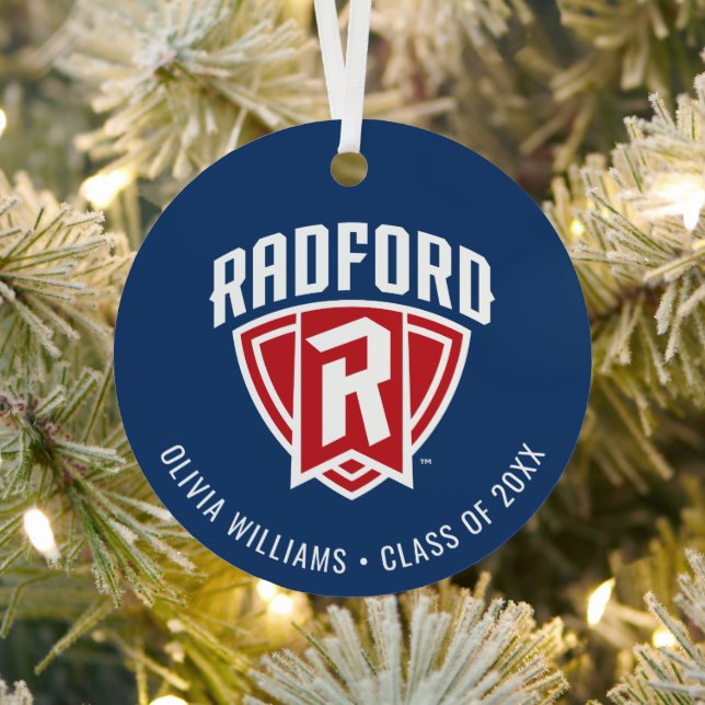 Radford University Arch Shield | Graduation Metal Ornament (Insitu)