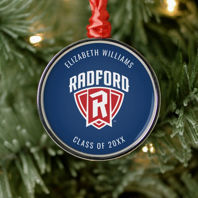 Radford University Arch Shield | Graduation Metal Ornament (Tree)