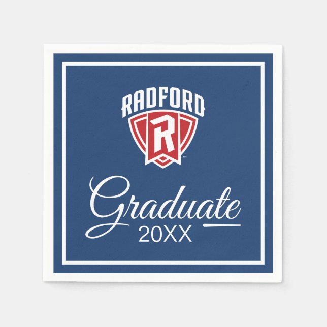 Radford University Arch Shield | Graduation Napkins (Front)