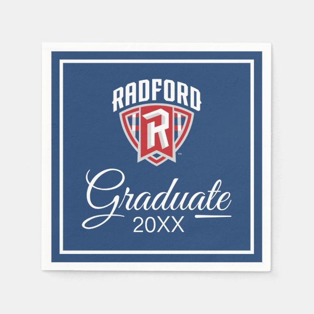 Radford University Arch Shield | Graduation Napkins (Front)