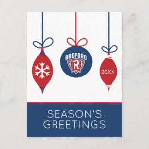 Radford University Arch Shield Holidays Holiday Postcard
